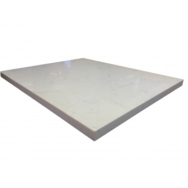 30 Square Quartz Carrara Tabletop